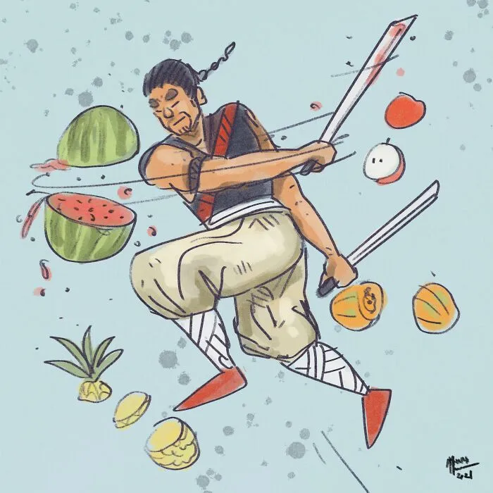 A Man And Fruit