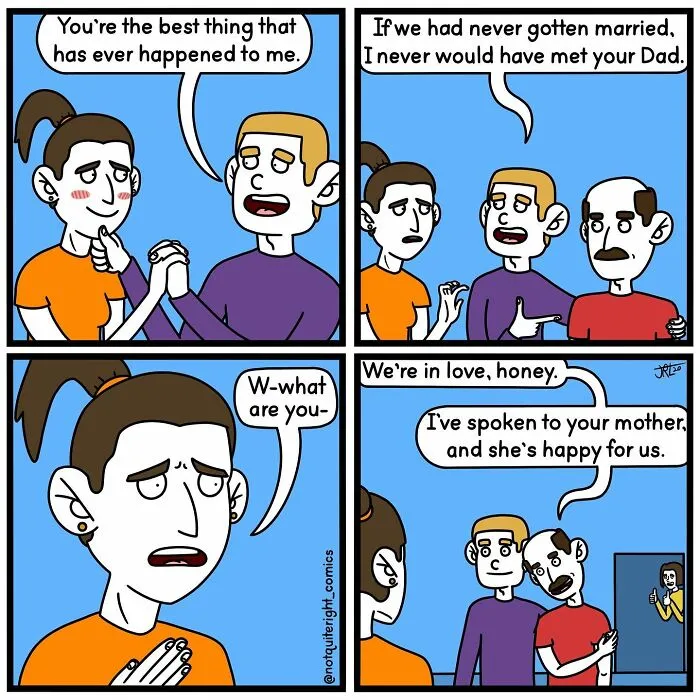30 Of The Best Dark Humor Comics That Have Surprising Endings By 'Not Quite Right'