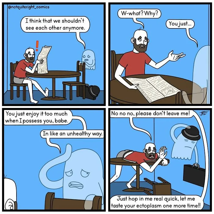 30 Of The Best Dark Humor Comics That Have Surprising Endings By 'Not Quite Right'