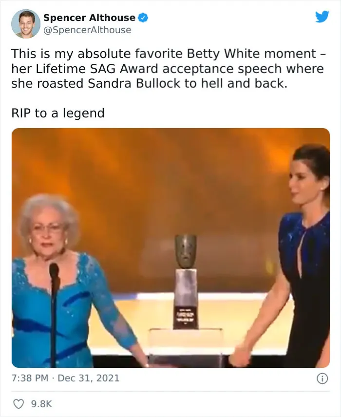 30 Fellow Celebrities Went Online To Show Gratitude To Betty White After She Passed Away At The Age Of 99