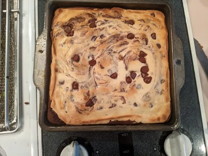 First Time Making Chocolate Cream Cheese Brownies