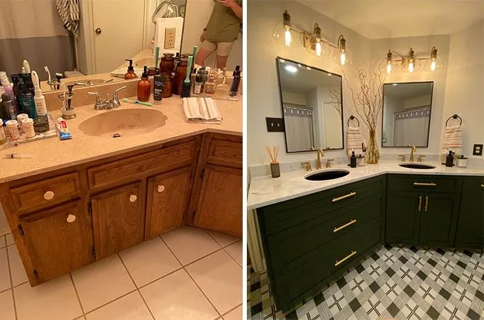 Nuestra remodelación de baño en Austin, Texas. Antes y después