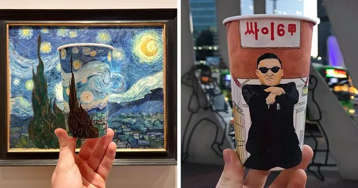 40 Illustrations This Artist Drew On Paper Cups While Traveling The World (New Pics)