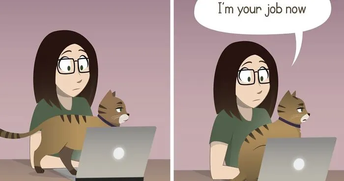 Artist Shares Her Best 40 Comics That Show What Family Life With A Feisty Cat Is Like