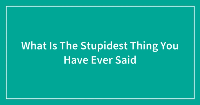 What Is The Stupidest Thing You Have Ever Said