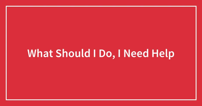 What Should I Do, I Need Help