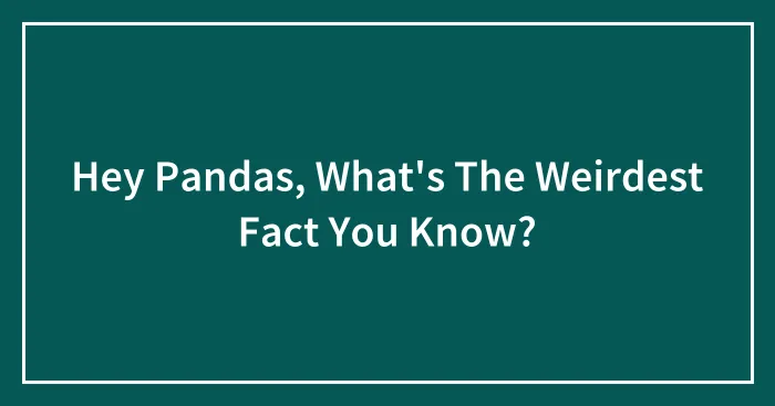 Hey Pandas, What's The Weirdest Fact You Know? (Closed)