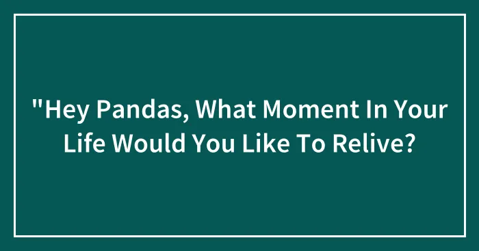 "Hey Pandas, What Moment In Your Life Would You Like To Relive?
