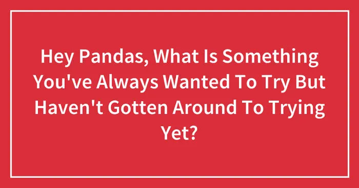 Hey Pandas, What Is Something You've Always Wanted To Try But Haven't Gotten Around To Trying Yet? (Closed)