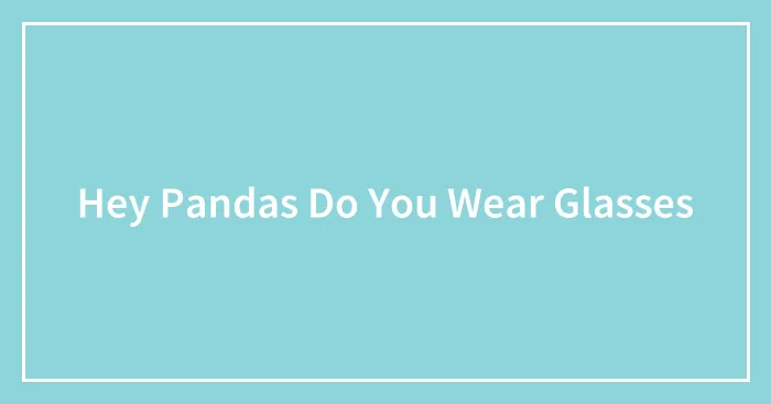 Hey Pandas Do You Wear Glasses