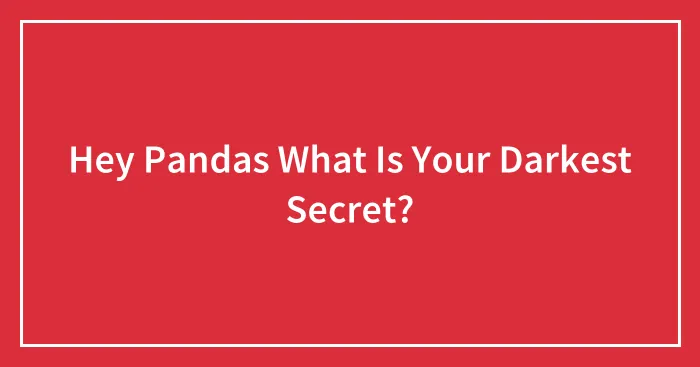 Hey Pandas What Is Your Darkest Secret?
