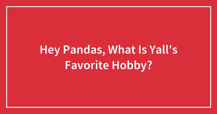 Hey Pandas, What Is Yall's Favorite Hobby?
