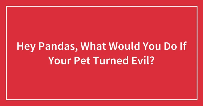 Hey Pandas, What Would You Do If Your Pet Turned Evil?