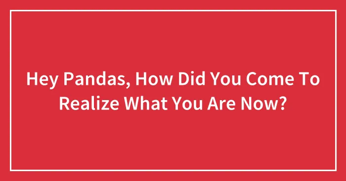 Hey Pandas, How Did You Come To Realize What You Are Now?