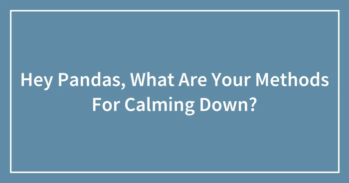 Hey Pandas, What Are Your Methods For Calming Down?