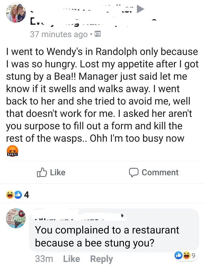 Karen Gets Stung By A Bee