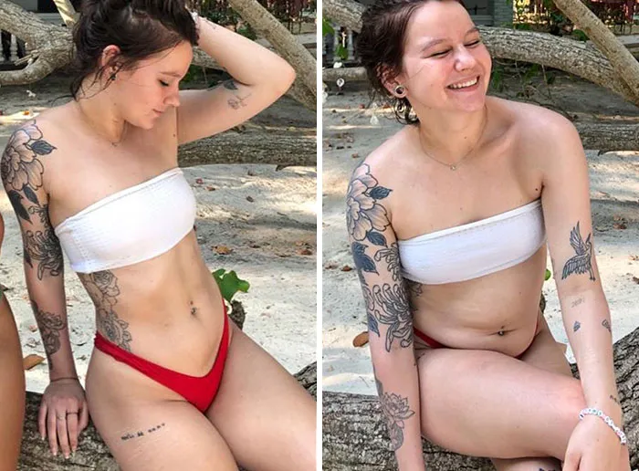 This Woman Goes Viral Online For Reminding People What Real Bodies Look Like By Sharing These 30 Side-By-Side Pictures (New Pics)