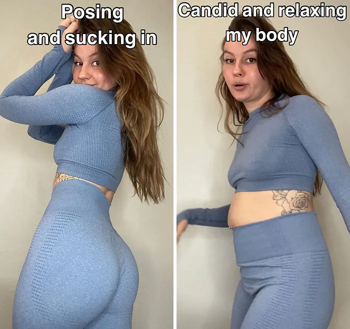 This Woman Goes Viral Online For Reminding People What Real Bodies Look Like By Sharing These 30 Side-By-Side Pictures (New Pics)