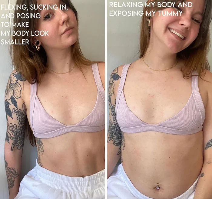 This Woman Goes Viral Online For Reminding People What Real Bodies Look Like By Sharing These 30 Side-By-Side Pictures (New Pics)