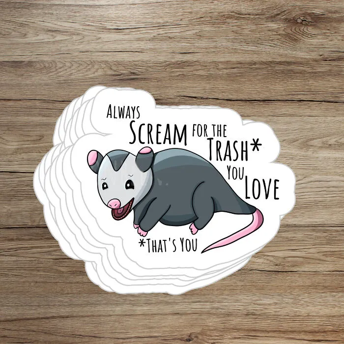 I Made 11 Opossum Drawings And Put Them On Stickers
