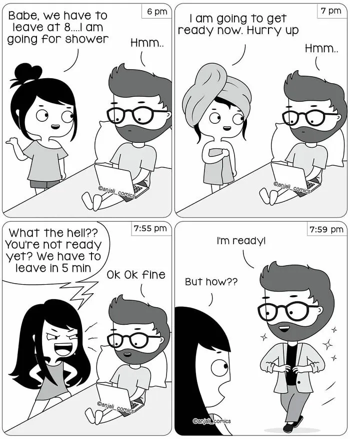 30 Unbearably Cute Couple Comics By Anjali Comics