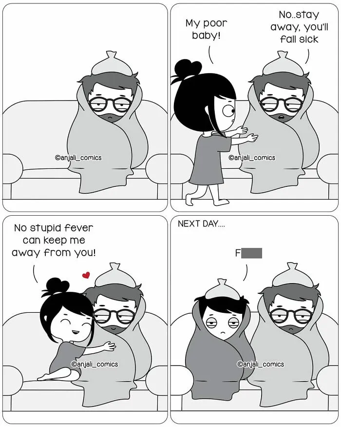30 Unbearably Cute Couple Comics By Anjali Comics