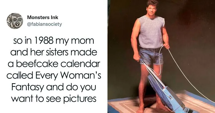 “Every Woman’s Fantasy”: People Online Are Cracking Up At This Resurfaced Calendar From The ‘80s Featuring Handsome Men Doing Various Chores (11 Pics)