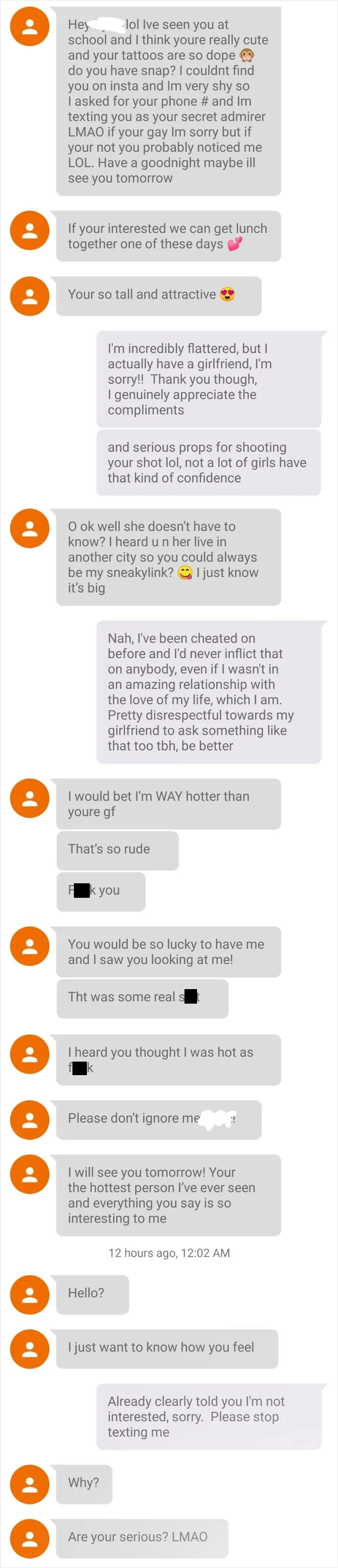 I'm A Heterosexual Male That Goes To Cosmetology School. Had This Interaction With An Anonymous Person That Goes To My School. I've Never Given Anybody At School My Phone Number
