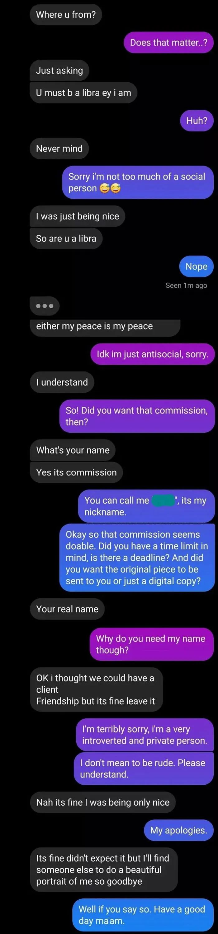 "I Was Only Being Nice" Proceeds To Guilt Trip The Hell Out Of My Buddy