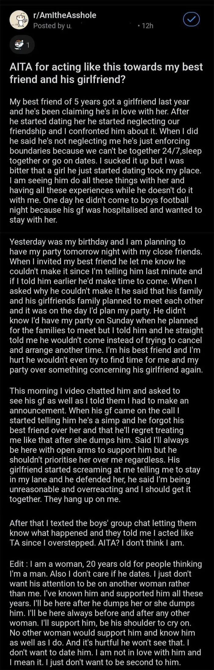 Nice Girl Thinks She's The Number 1 Priority In Her Friend's Life