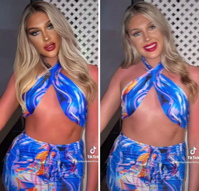 TikToker Goes Viral By Exposing The Truth Behind Heavily-Edited Pictures On Social Media (30 Pics)
