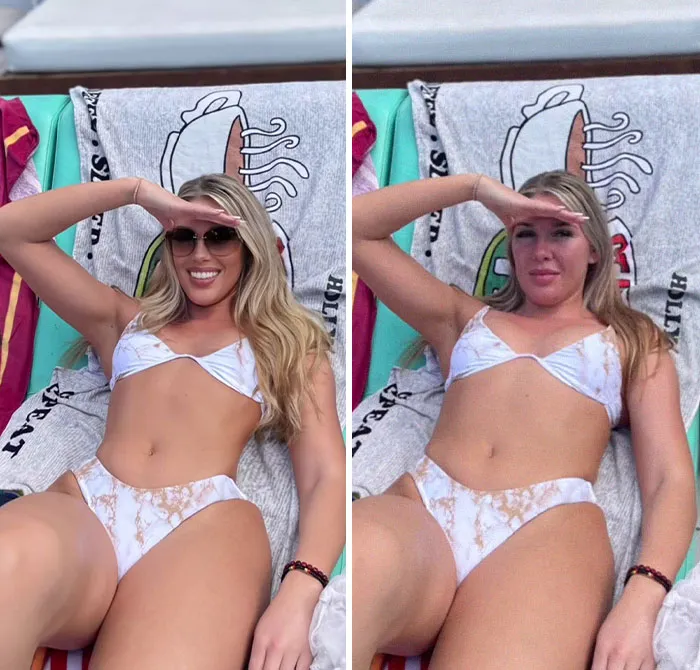 Esta tikToker se vuelve viral al exponer la verdad tras las fotos muy editadas en las redes sociales (30 fotos)