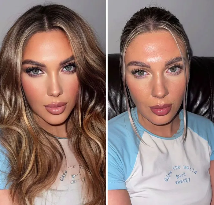 Esta tikToker se vuelve viral al exponer la verdad tras las fotos muy editadas en las redes sociales (30 fotos)