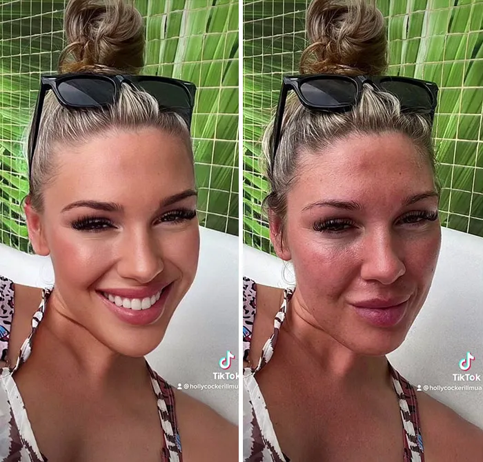 Esta tikToker se vuelve viral al exponer la verdad tras las fotos muy editadas en las redes sociales (30 fotos)