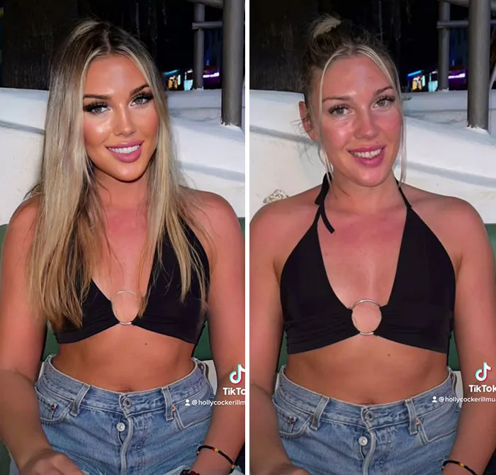Esta tikToker se vuelve viral al exponer la verdad tras las fotos muy editadas en las redes sociales (30 fotos)