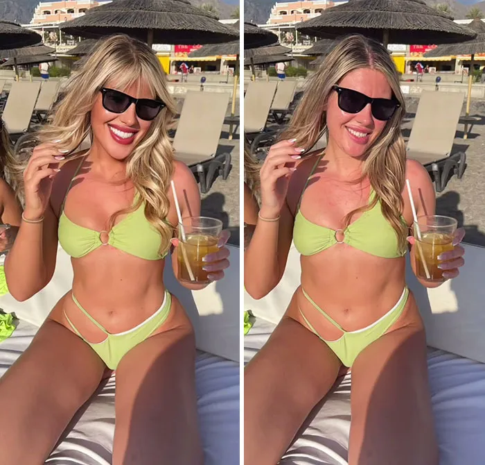 TikToker Goes Viral By Exposing The Truth Behind Heavily-Edited Pictures On Social Media (30 Pics)
