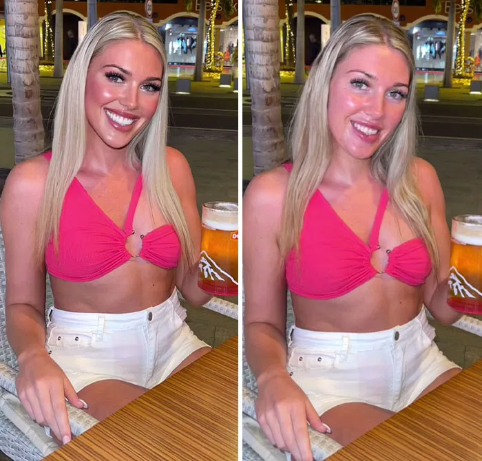 Esta tikToker se vuelve viral al exponer la verdad tras las fotos muy editadas en las redes sociales (30 fotos)