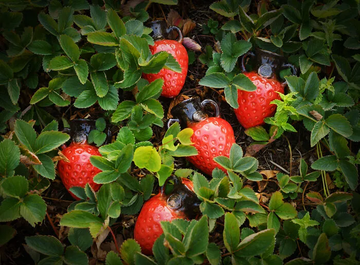 Strawberries remind me of the shape of ancient vessels called "Amphorae" so of course I had to make my own strange version of this ancient ceramic shape