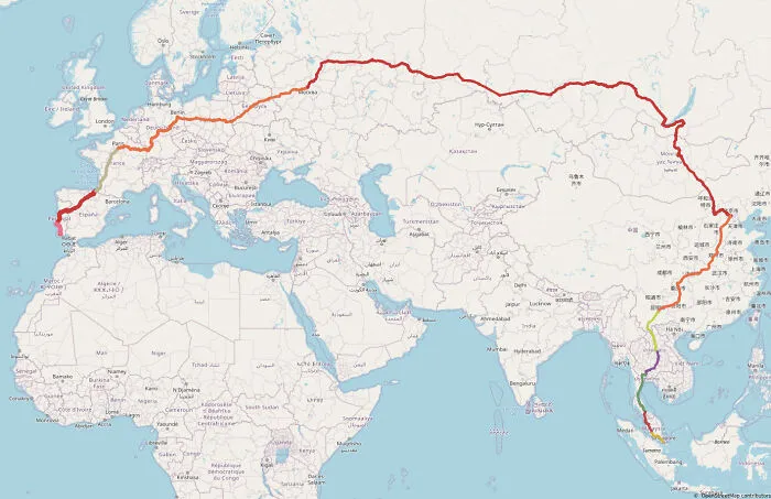 El viaje en tren más largo posible