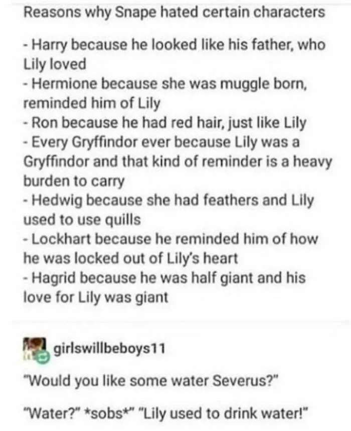 Why Snape Hated Everyone