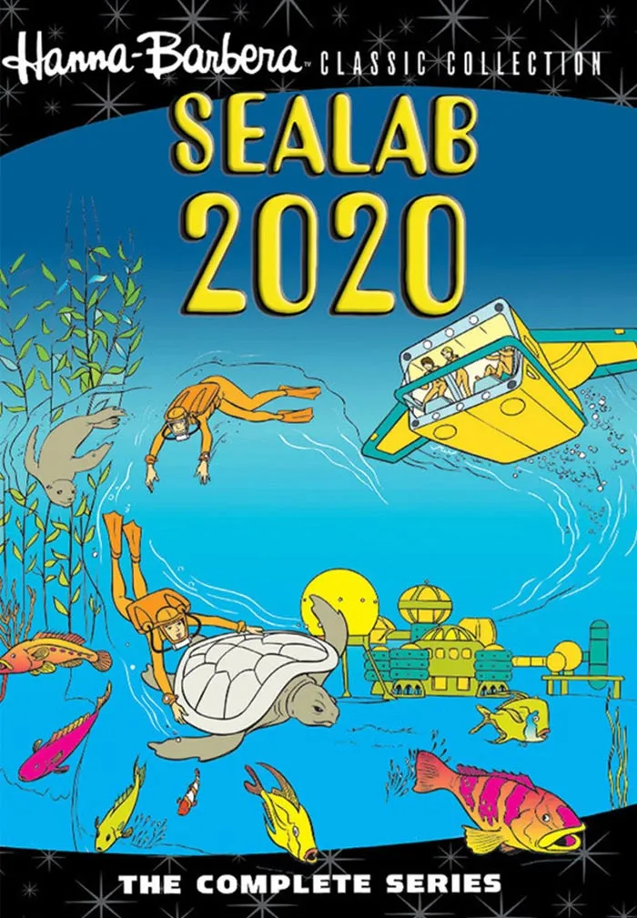 Cover art of "Sealab 2020" animated series, featuring underwater scene with scuba divers and sea life.