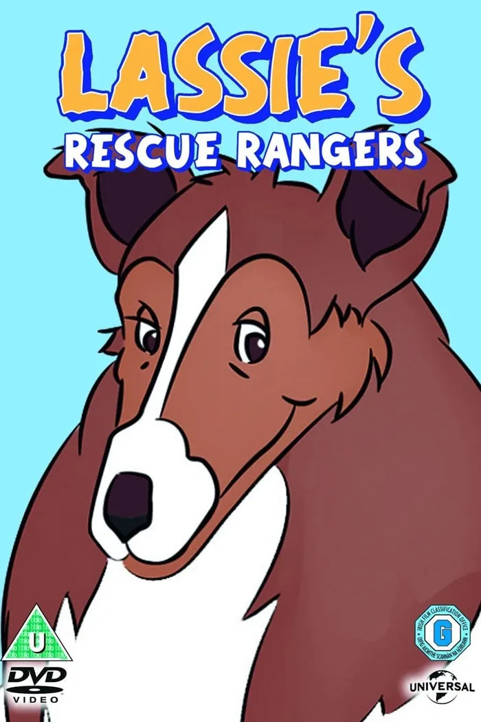 Lassie's Rescue Rangers DVD cover featuring a cartoon dog, a timeless '70s cartoon classic.