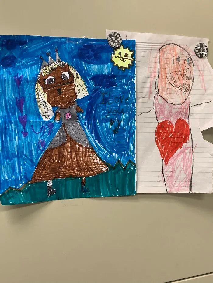 My Daughters Picture Of Her Feelings From When She Was 3 Years Old (Right).
