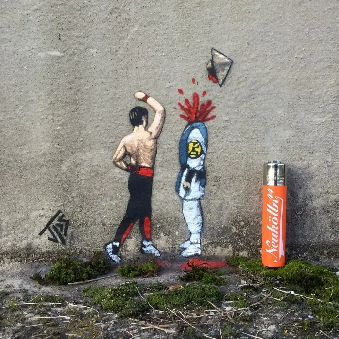 Este artista hace que las calles vuelvan a ser divertidas creando grafitis que interactúan con su entorno (30 nuevas fotos)