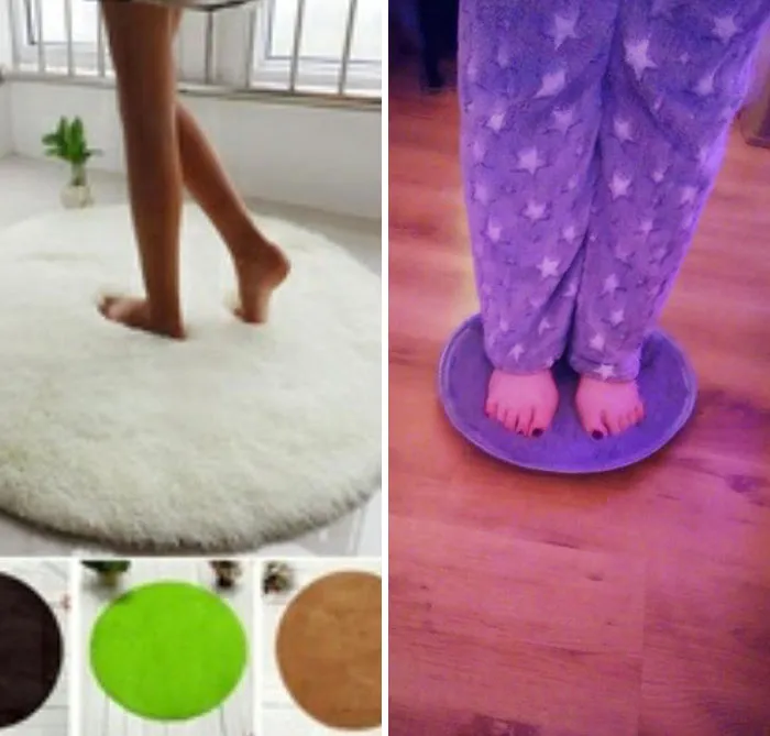 La nueva alfombra de baño que pedí por Internet frente a la alfombra real que recibí por correo. Yo diría que algo está mal aquí