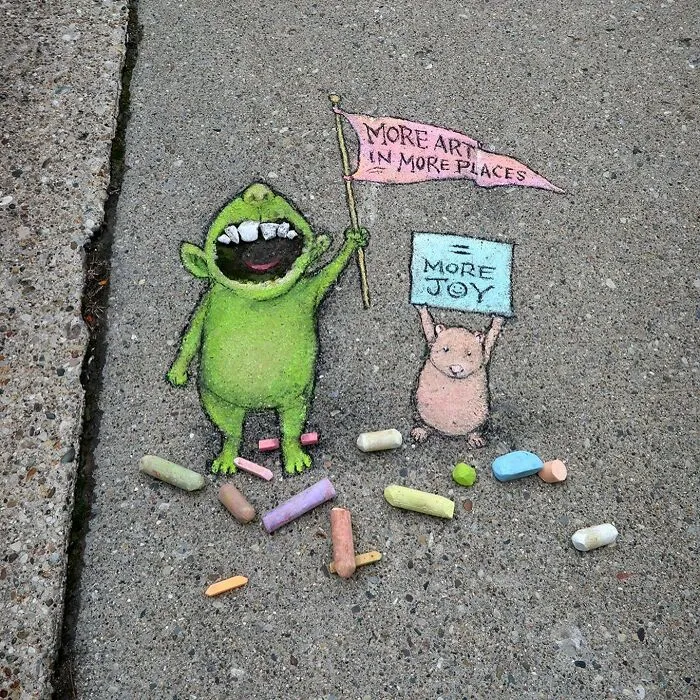 Adventures Of Chalk Characters: 90 Street Art Pieces By This Artist (New Pics)