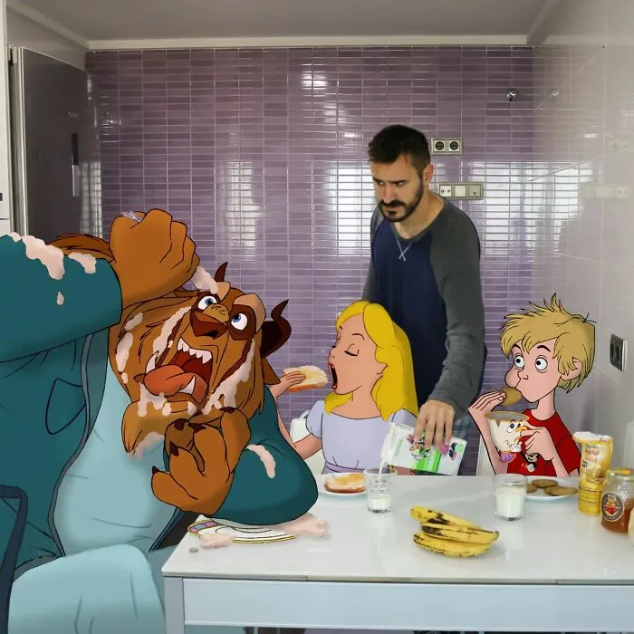 Elementary School Teacher Photoshops Classic Disney Characters Into His Life And The Result Is Captivating (29 New Pics)
