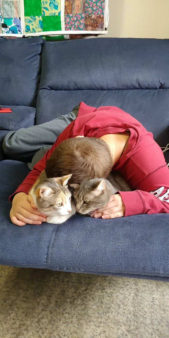 Me With My 2 Cuties, Momo And Appa.