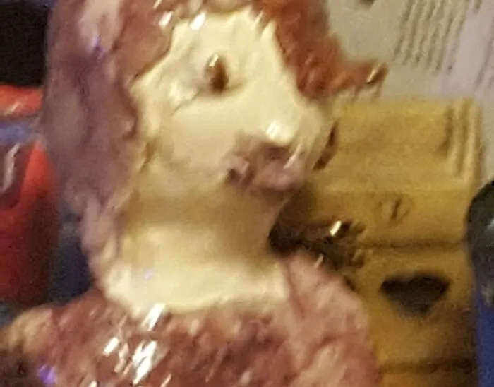 I Made This In 8th Grade Pottery. There Is No Explanation For It. Her Name Is Mildred, And Im Actually Convinced Shes Haunted And Im Too Scared To Throw Her Away.