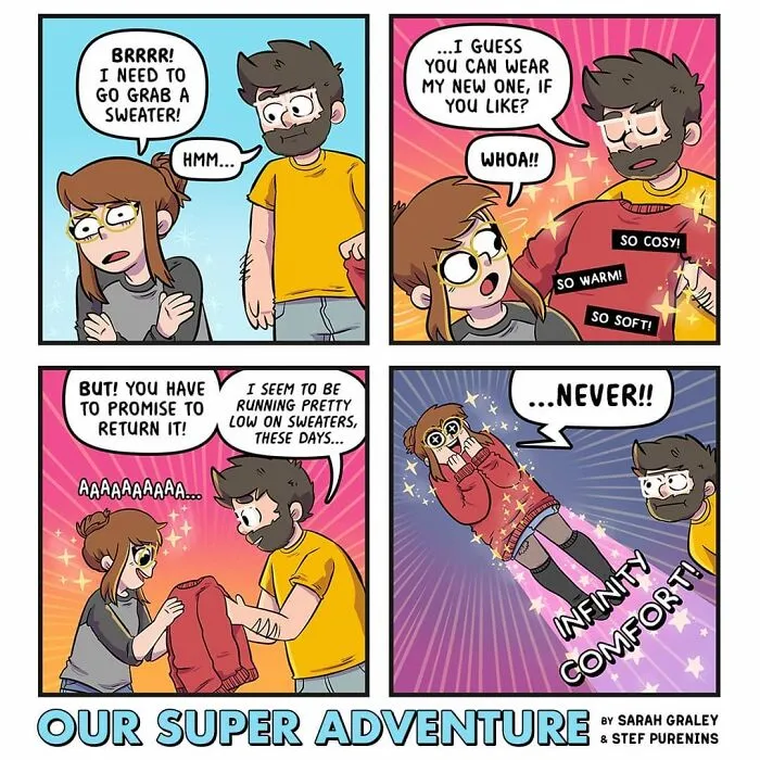 Artist Hilariously Illustrates Everyday Life With Her Fiancé And Their Four Cats, And We Can't Get Enough (30 New Pics)